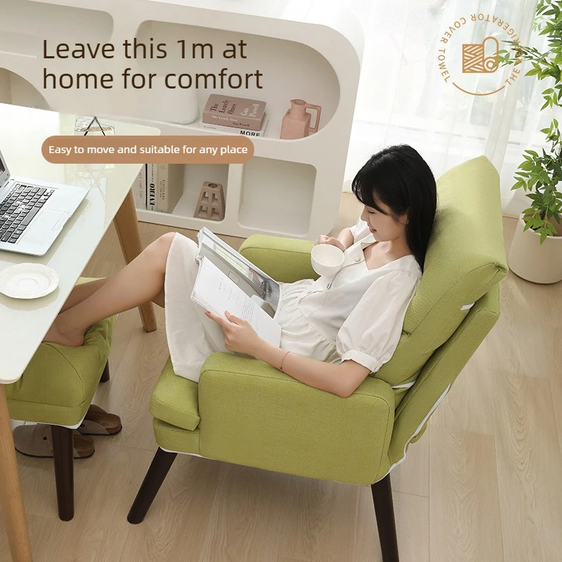 Modern minimalist foldable lounge chair, lunch break foldable office chair, high-value single person fabric sofa with footstool