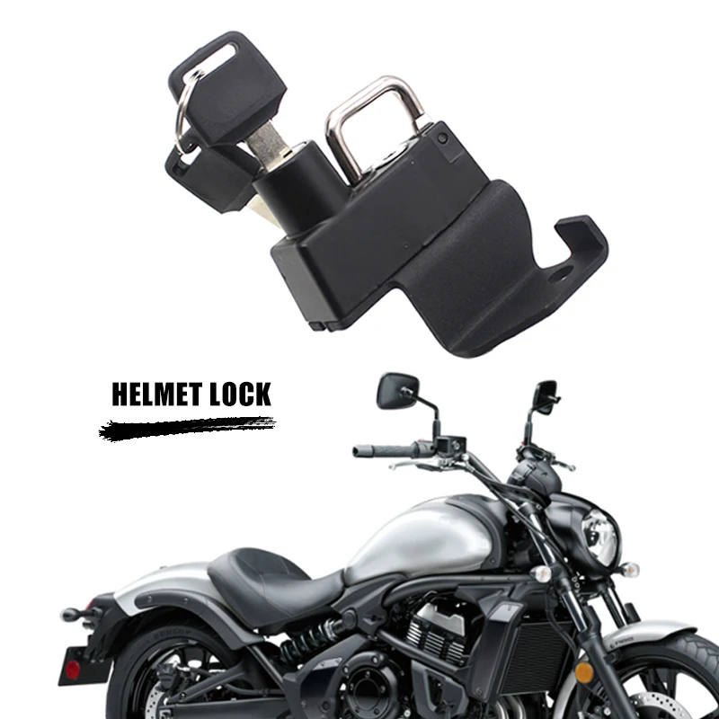 Fit For Kawasaki VN650 Vulcan S 650 2015-2019 2016 Motorcycle Helmet Lock Mount Hook with 2 Keys Side Anti-theft Security Alloy