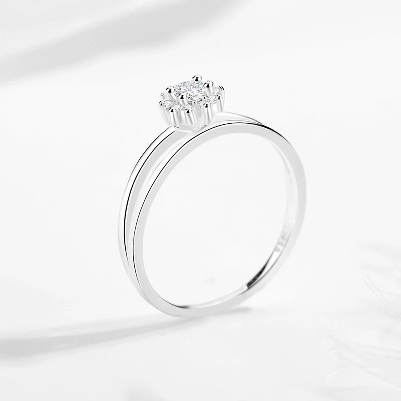 KALETINE 925 Sterling Silver Fine Wedding Ring for Men Women Gift Austrian Crystal Engagement Proposal Ring Jewelry Bague Femme