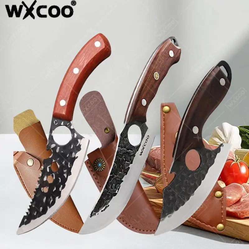 WXCOO Hackmesser aus Edelstahl für den Haushalt, Multifunktions-Slicing-Obstmesser mit Scheide, Fleischschneiden, geschmiedete Küchenmesser