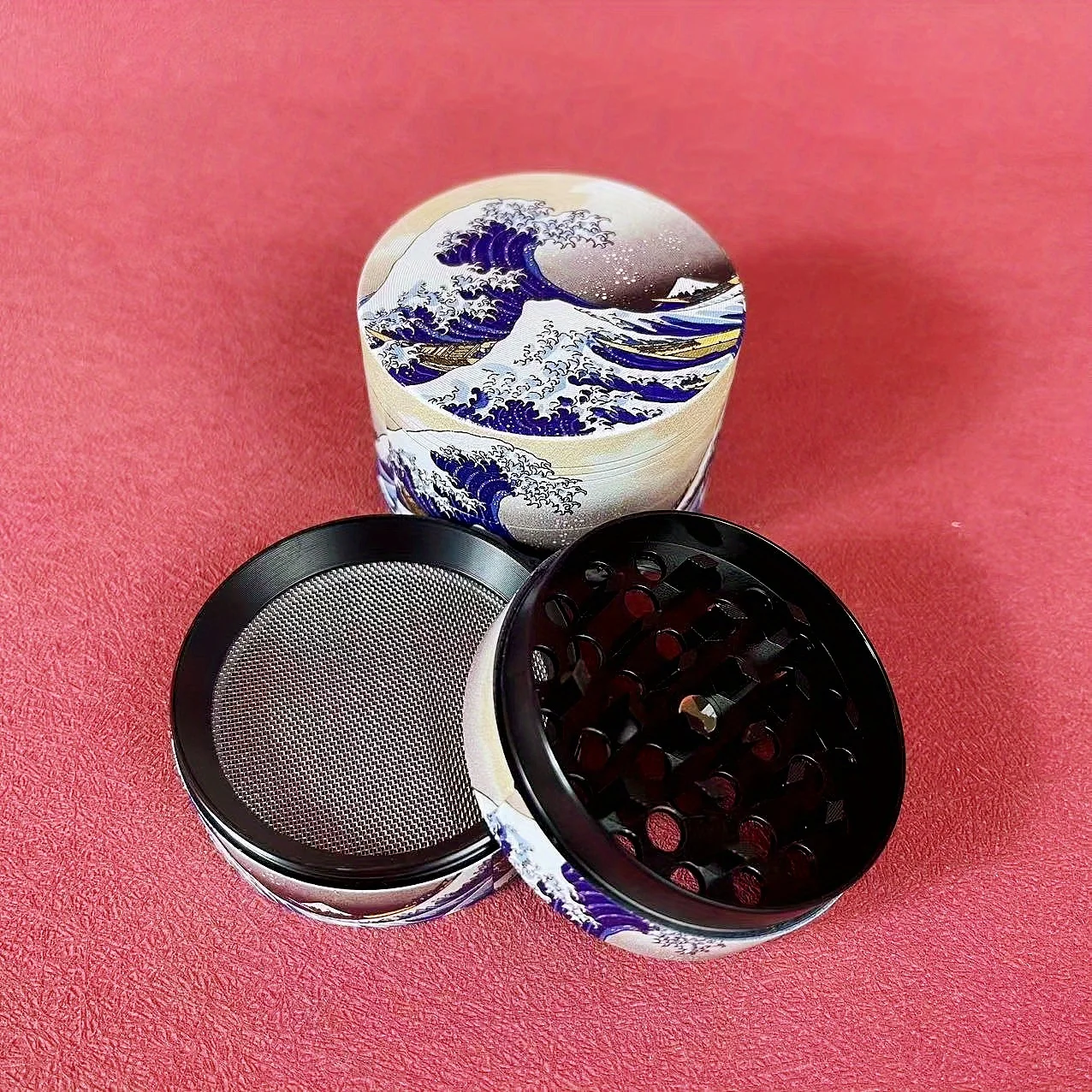 2inch Wave Herb Grinder Manual Bud Spice Mill Pepper Vanilla Salt Mortar Pestle Tobacco Grass Grinder Smoking Kitchen Tool