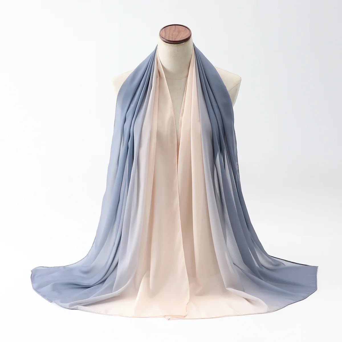 

New Fashion Multi-color Scarf Women With Gradient Chiffon Thin Versatile Headband Muslim Headscarf Ethnic Turban Shawl 175*75CM