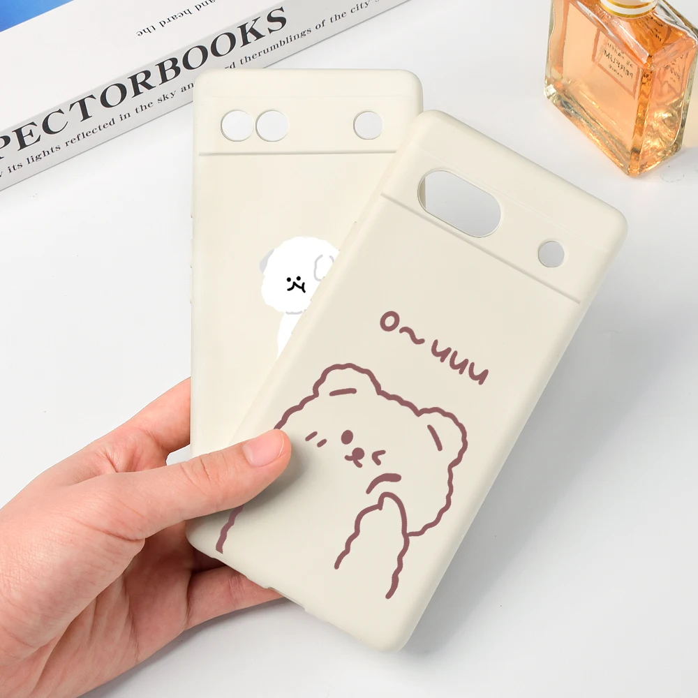 

Cute Couple Bear Protection Shell for Google Pixel 7a 7 Luxury Soft Liquid Silicone Cover for Pixel 6a 6 6Pro 7Pro Phone Case