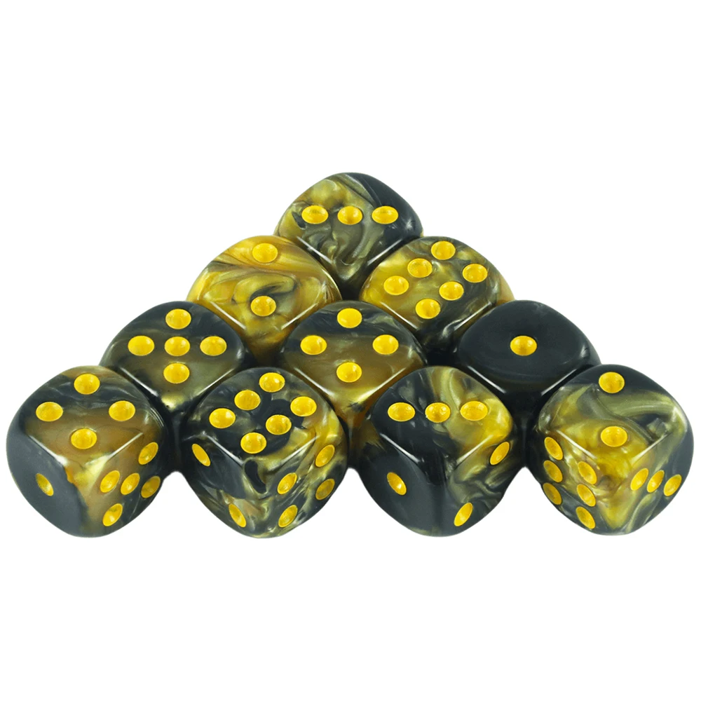 T & G 10 teile/satz von 12mm D6 Gambling Dice mit Gold Standard Dot für Tabletop Spiel