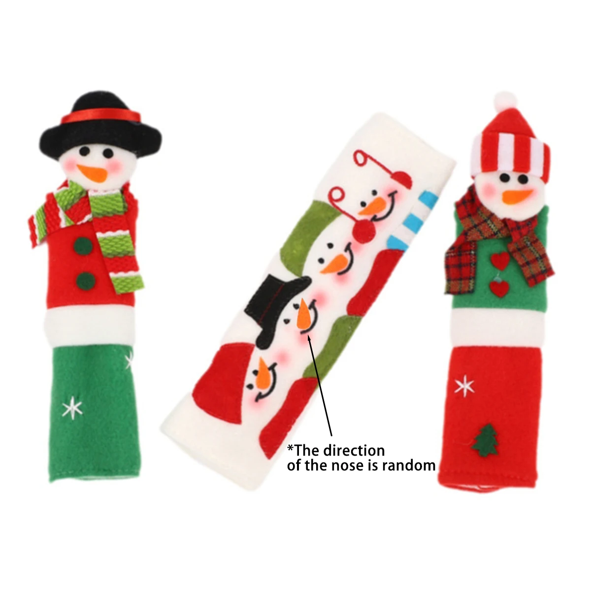 Christmas Microwave Oven Door Handle Cover, Anti-Static and Anti-Collision Fabric Refrigerator Handle Glove Protective Cover