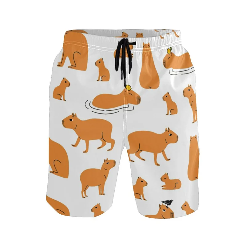 Cartoon Animal 3d Print Capybara Beach Shorts Men Cool Summer Surf Board Shorts Quick Dry Sports Loose Swim Trunks Kids Clothes