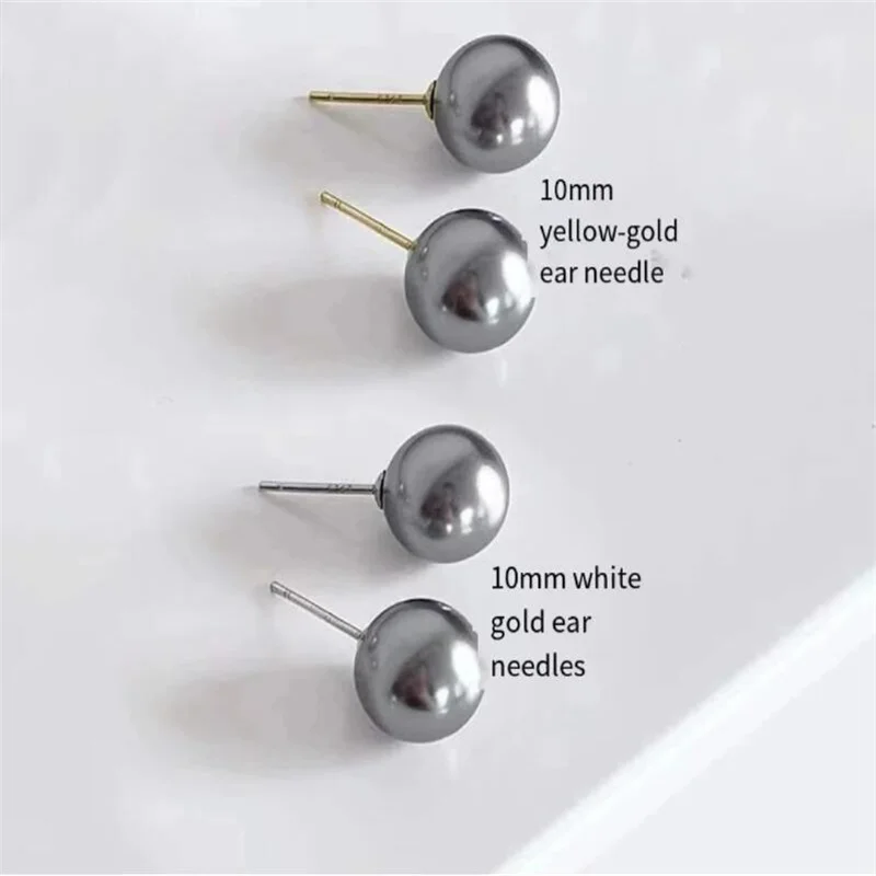 Senlissi- Wholesale Natural White 4-14mm Freshwater Gray Pearl and 925 Sterling Silver Stud Earrings for Women  Jewelry Gifts