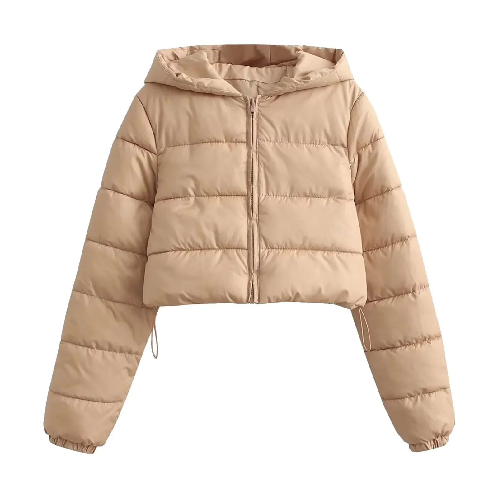 Fall Winter Solid Down Coat Puffer Jacket And Coats For Women Bubble Outerwear Cropped Outwear Zipper Oversized Overcoat