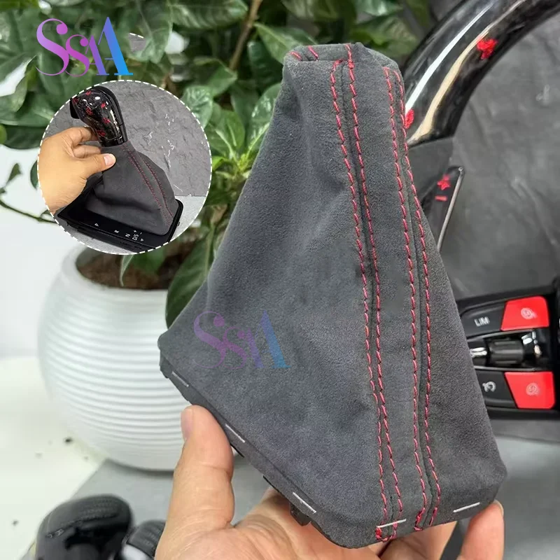 Image of LHD Automatikgetriebe Leder-Schaltknauf Schaltknäufe mit Manschette FÜR AUDI A3 A4 A5 Q3 Q5 2009 2010 2011 2012 2014