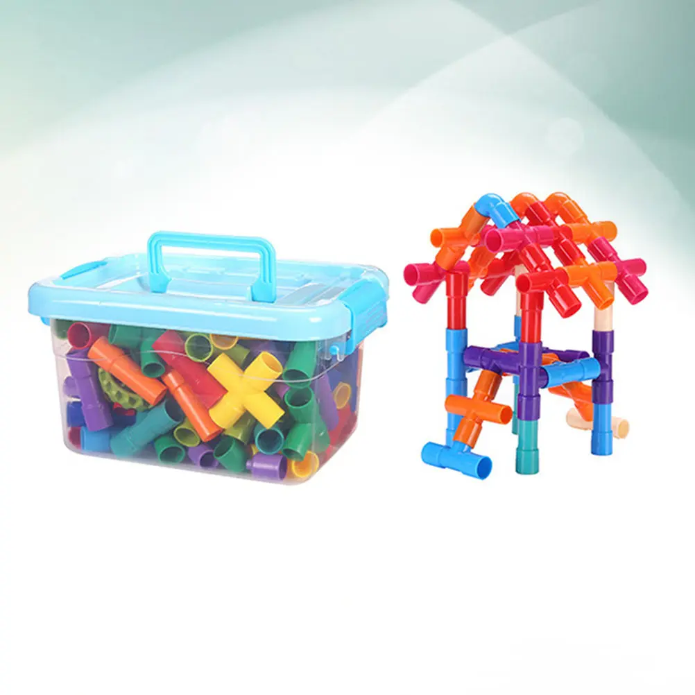 

Fine Polish Kids Toy Pipe Puzzle Pipeline Building Block Small Storage Box for Children Assembly Multi-colors Blocks