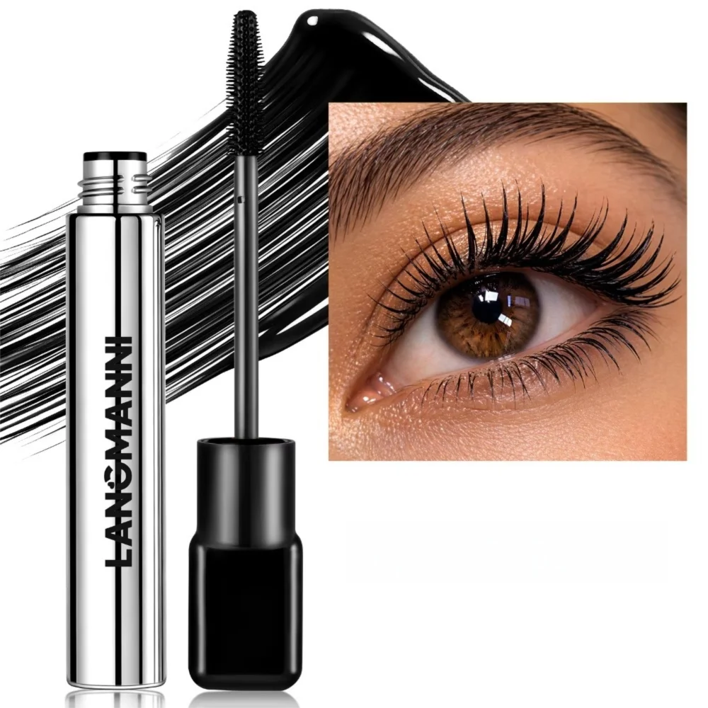 Big Brush Silk Fiber Mascara Fast Dry Lengthen Eyelashes Colorful Mascara Ultra-Fine Brush Curling Mascara Makeup Application