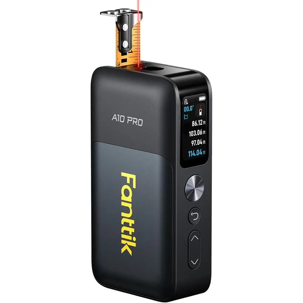 

Цифровая лазерная рулетка 2-в-1 с цветным дисплеем, перезаряжаемый лазерный инструмент и измерительная лента, 6 единиц измерения, функции Di/Area/Volume