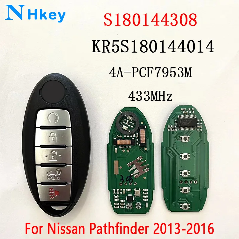 433.92MHz oryginalny 4A /PCF7953M Chip S180144308 KR5S180144014 inteligentny klucz zdalny do Nissan Murano Pathfinder 2014-2019