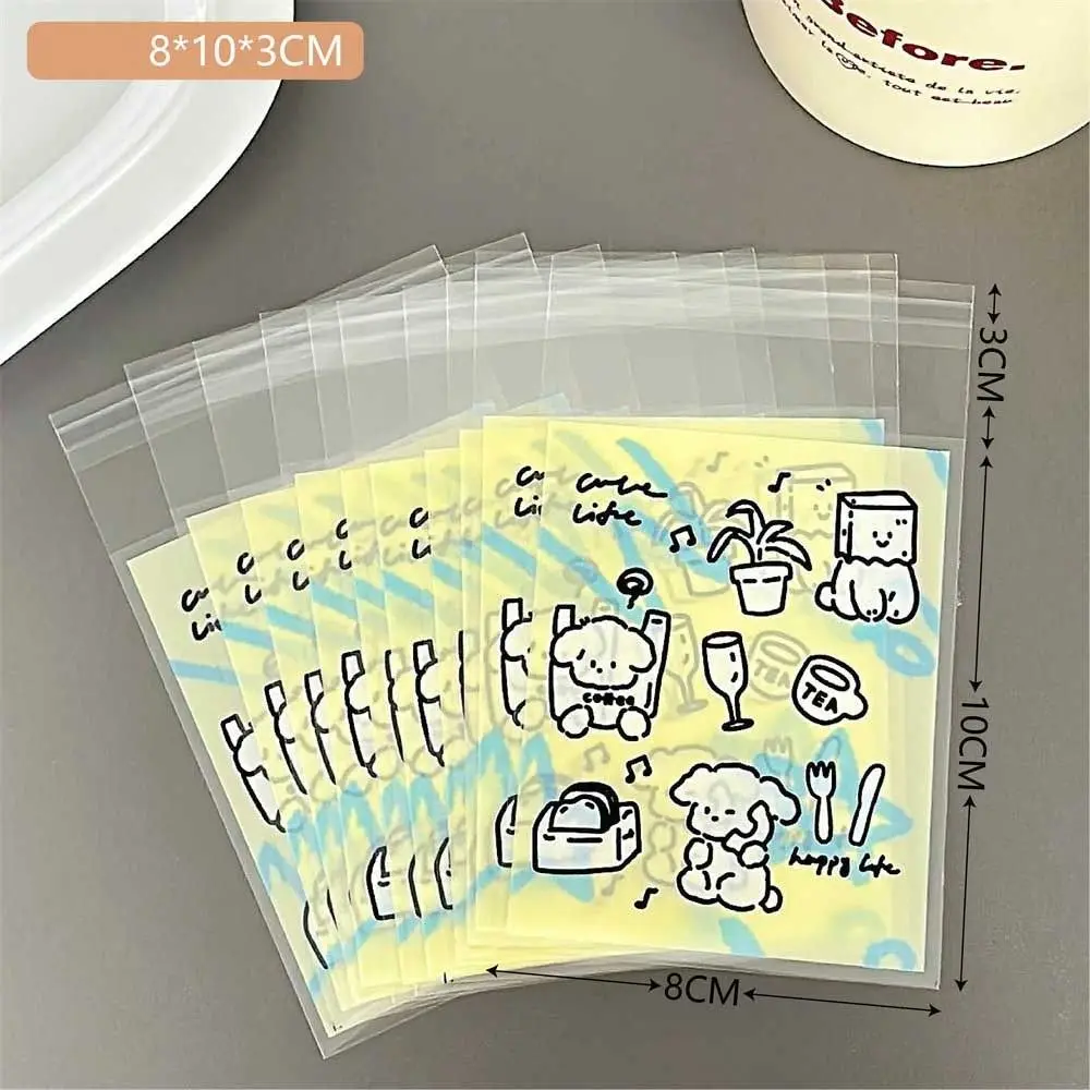 50pcs Disposable Self-Sealing Idol Card Sleeves Sweet Cartoon Ballet Bow Package Photo Postcards Card Cover Star Card Packing