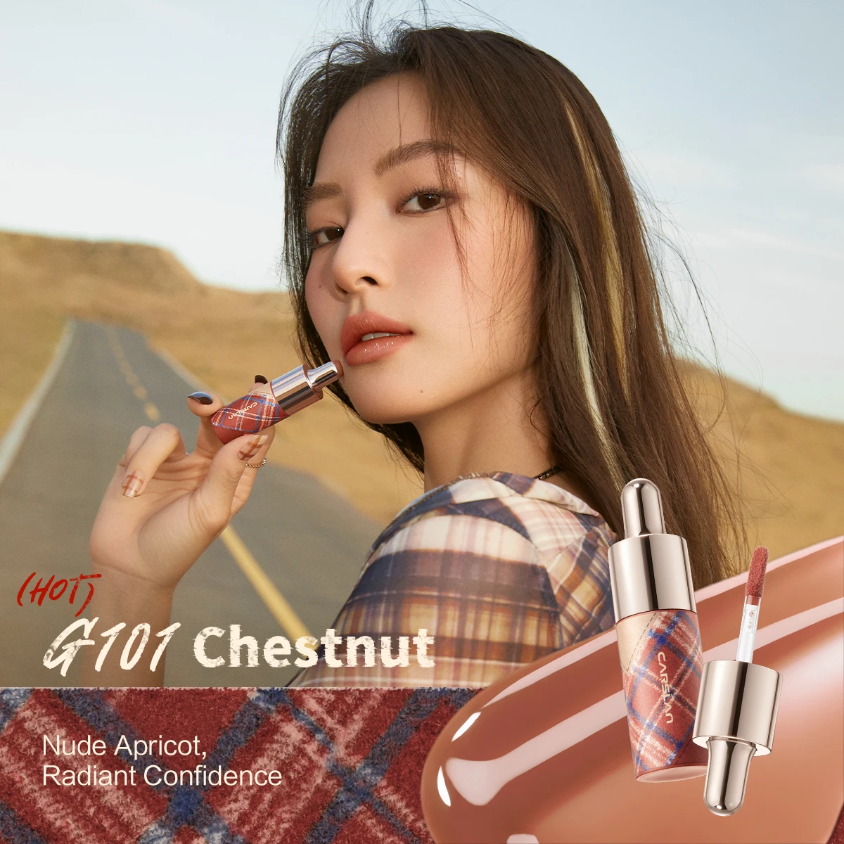 CARSLAN 2025 Winter Limited Series Lip Glow Siero Essenza vegetale Lucidalabbra acquoso lucido idratante profondo