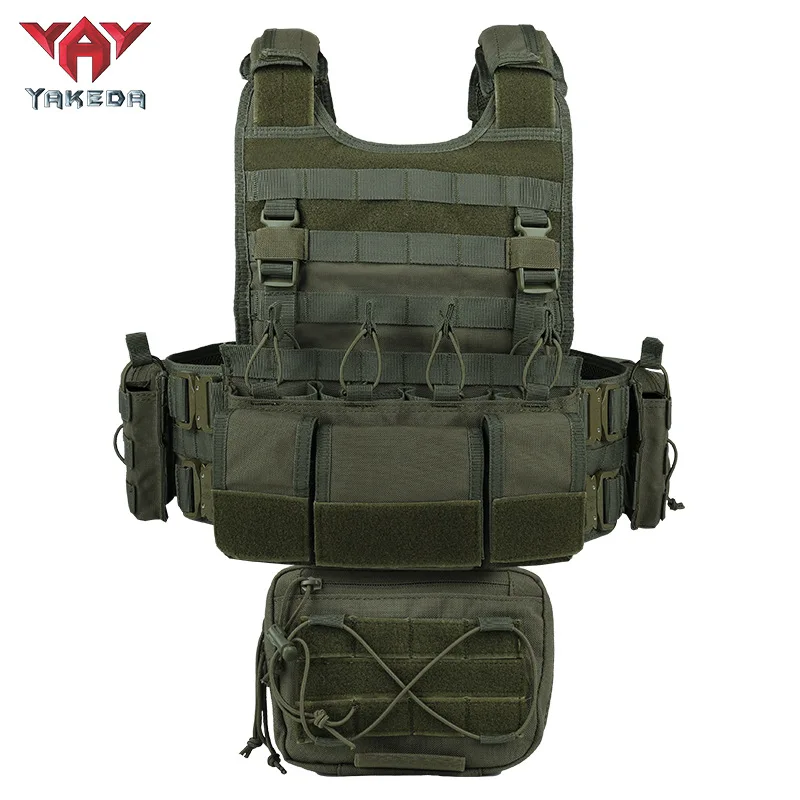 

YAKEDA Plate Carrier Camouflage Molle Magazine Pouches Hunting Fully Protection Tactical Vest With Foam Plate