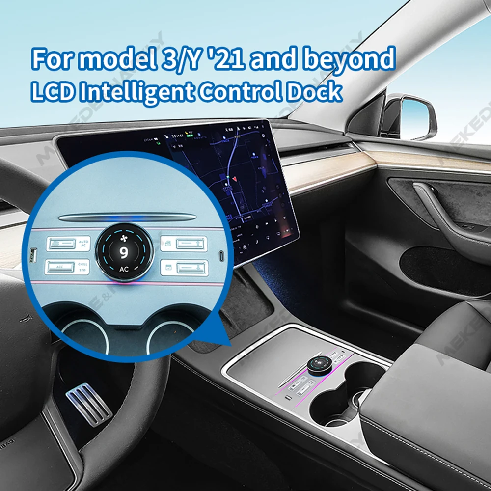 2024 NEW LCD Intelligent Docking Station For Tesla Model Y Model 3 2021 2022 2023 Knob Button Support Control Original Car USB