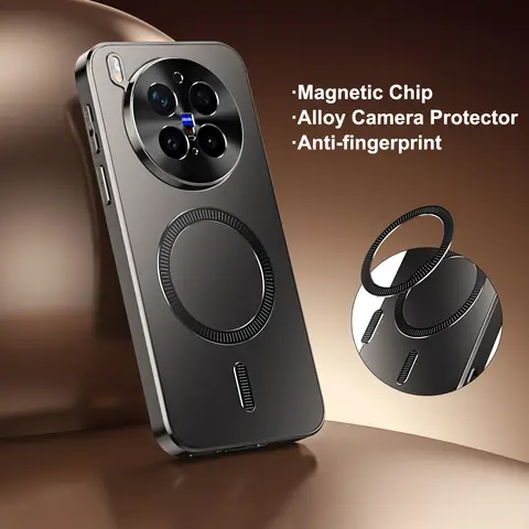 Magnetic Case for Vivo X300 X300S Ultra Pro X200 Y600 Y500 S60 S50 15T Cover Mag-safe Charge Hard Matte PC Back Alloy Lens Shell