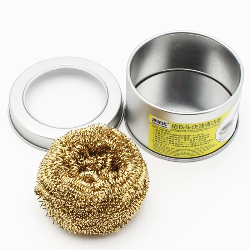 Cleaner Ball Cleaning Ball Desoldering Soldering Iron Mesh Filter Cleaning Nozzle Tip Copper Wire Metal Dross Box Clean Bal
