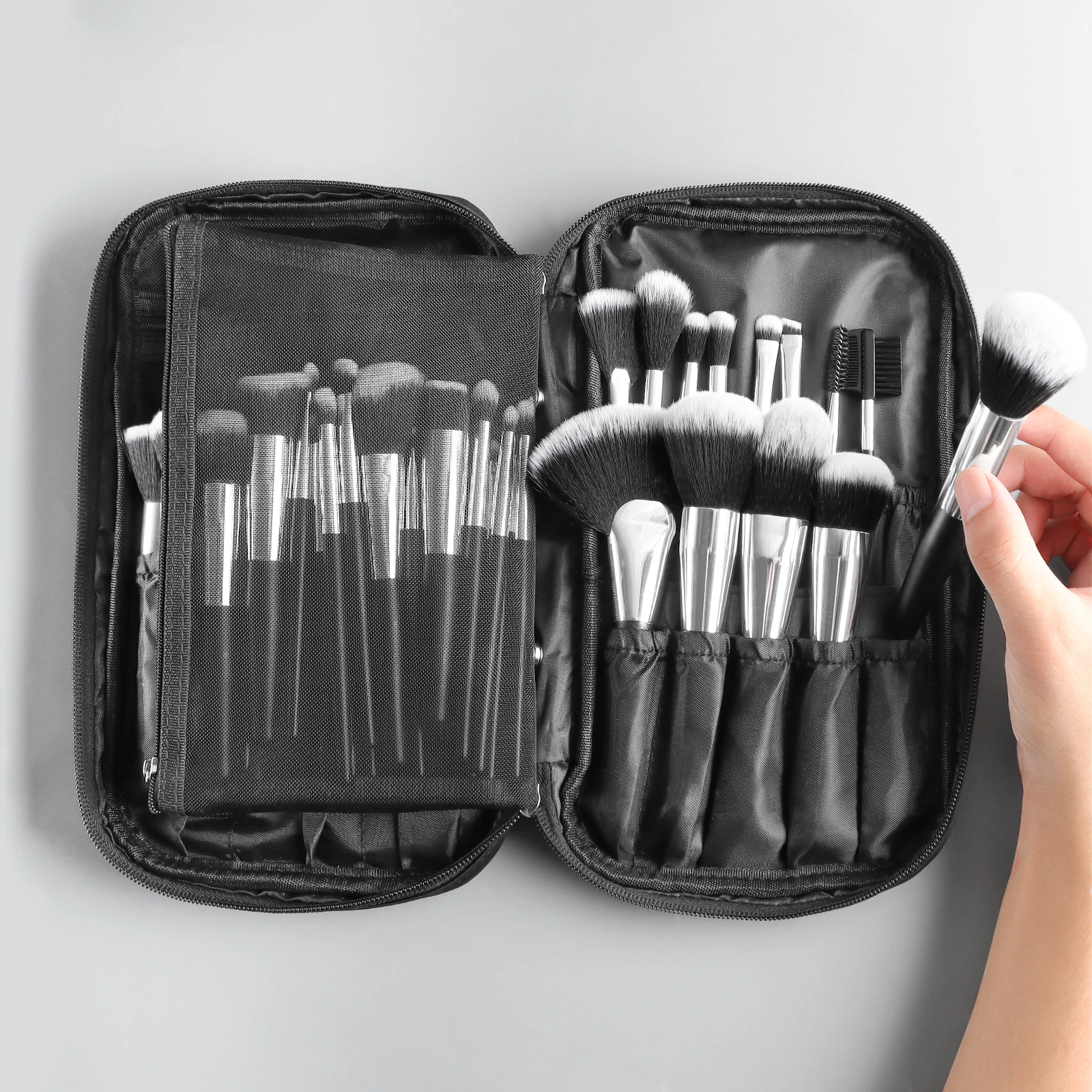 40 pcs makeup brushes without zipper bag/with zipper bag, classic, versatile and moisture-proof, a must-have for travel