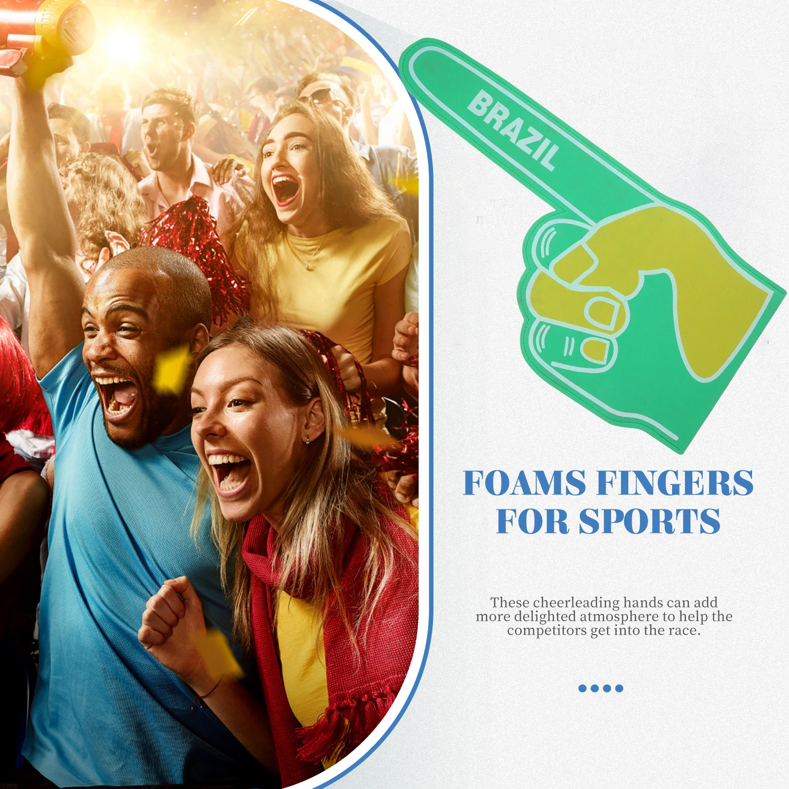 

Foam Gloves Party Soccer Finger Prop Team Cheering Green Portable