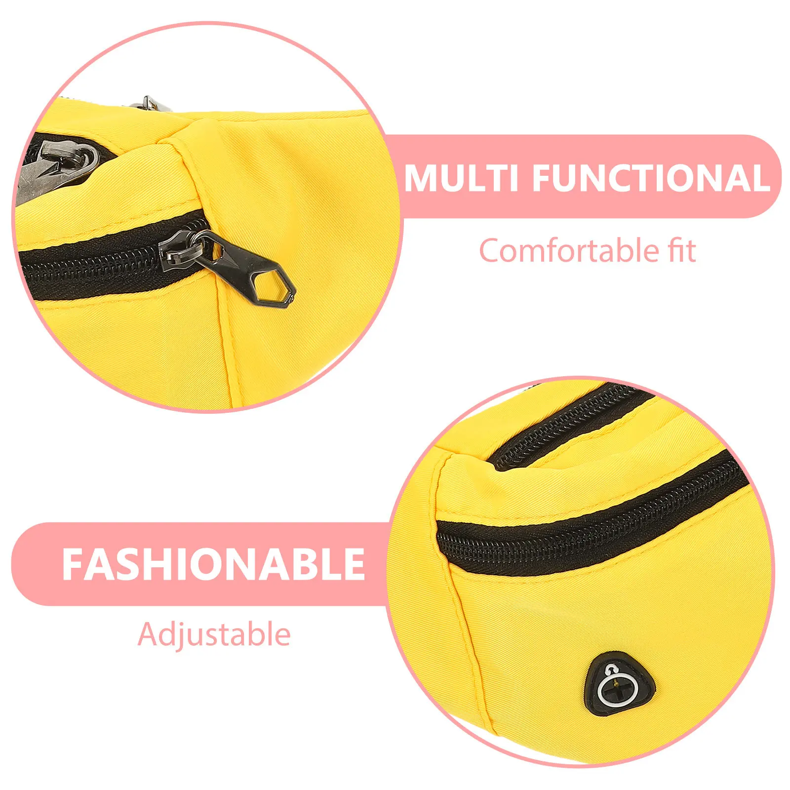 

Running Waist Bag Adjustable Nylon Fanny Pack Large Capacity Travel Belt Bag for Hiking Workout Outdoor Sports
