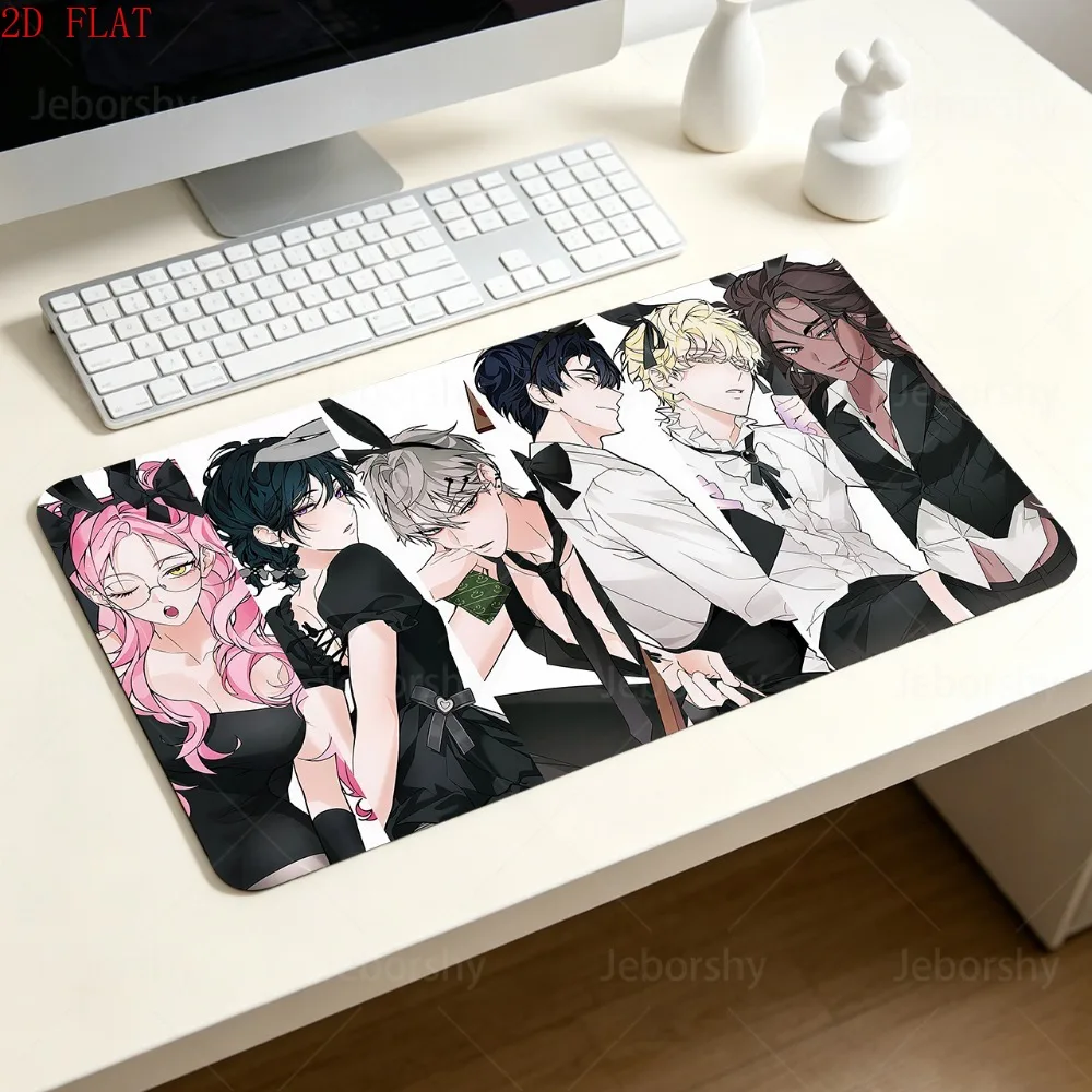 Cute Alien Stage Character Print Large Mouse Pad Wear-resistant Locking Edge Desk Mat for PC Laptop Gamers