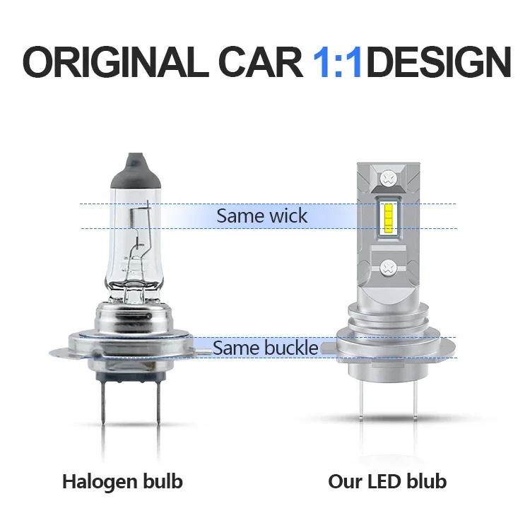 2024 Hot Sale car led headlights one-body play and plug headlight bulbs H7 car accessories led low beam headlights