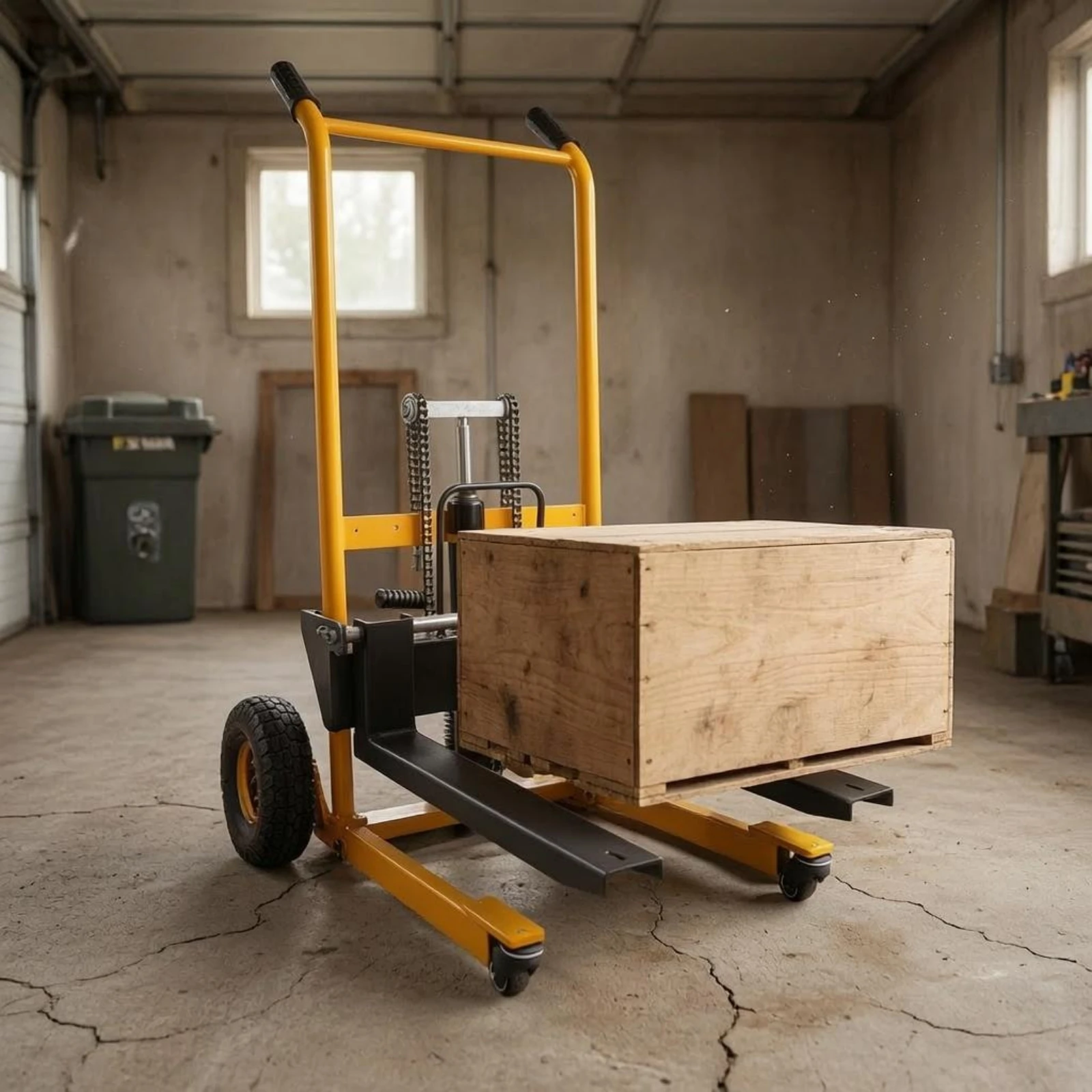 Chariot Pliable Elevating Trolley Cart Manual Stacker Material Handling Equipment with Powder-coated Steel for Manufacturing