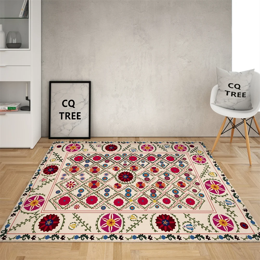 Carpet with Anti-slip Mat Flower Pattern for Bedroom or Living Room Large Size for Bathroom and Children's Bedside Rug