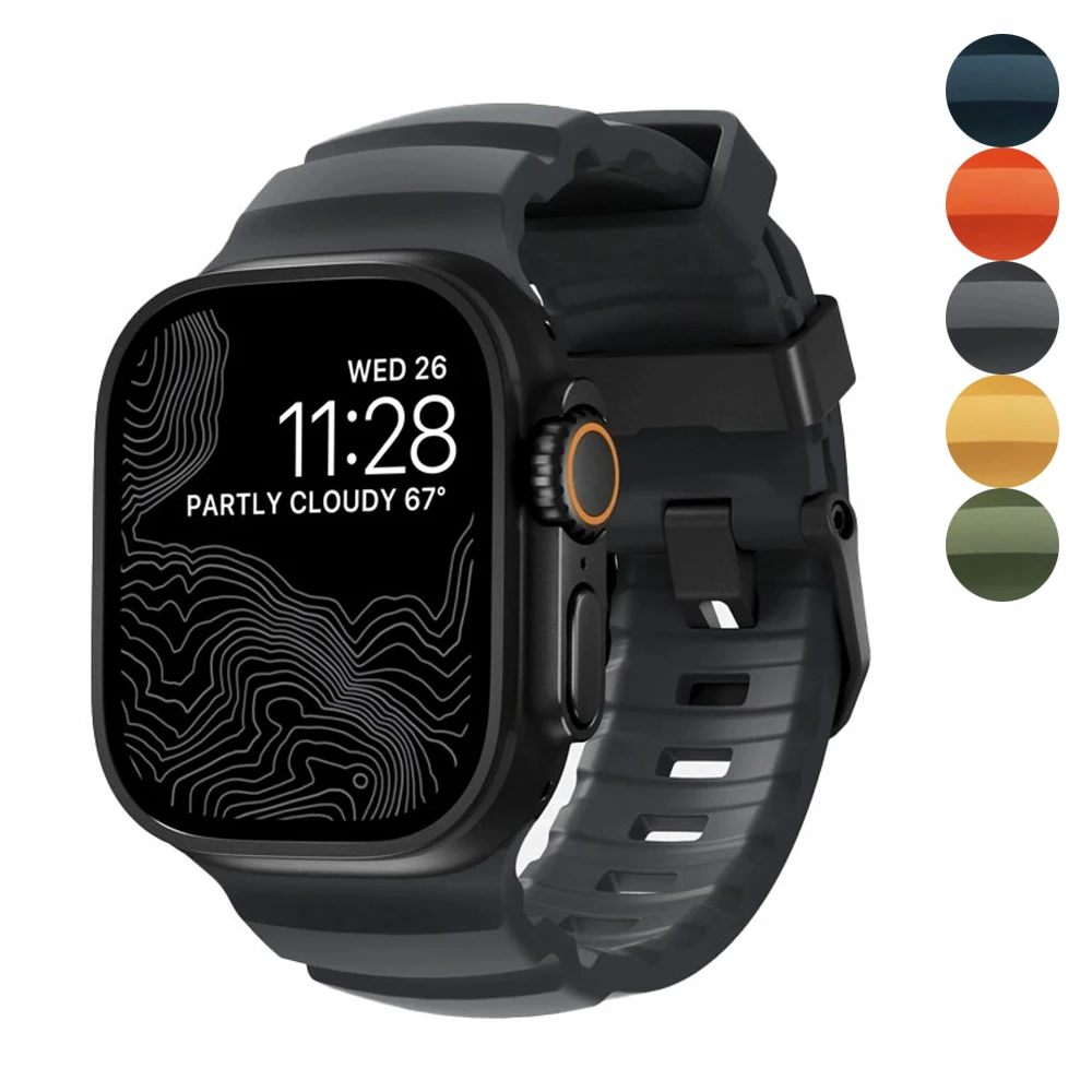 

Sport strap for Apple Watch Bands 44mm 45mm 46mm 49mm Soft Silicone bracelet Apple Watch Series 10 9 SE 8 7 6 5 4 3 Ultra 2