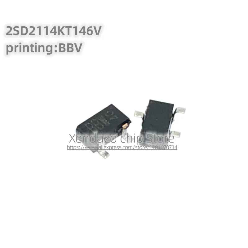 10pcs/lot 2SD2114KT146V 2SD2114 Silk screen printing BBV SOT-23 package Original genuine 20V 500mA Bipolar transistor