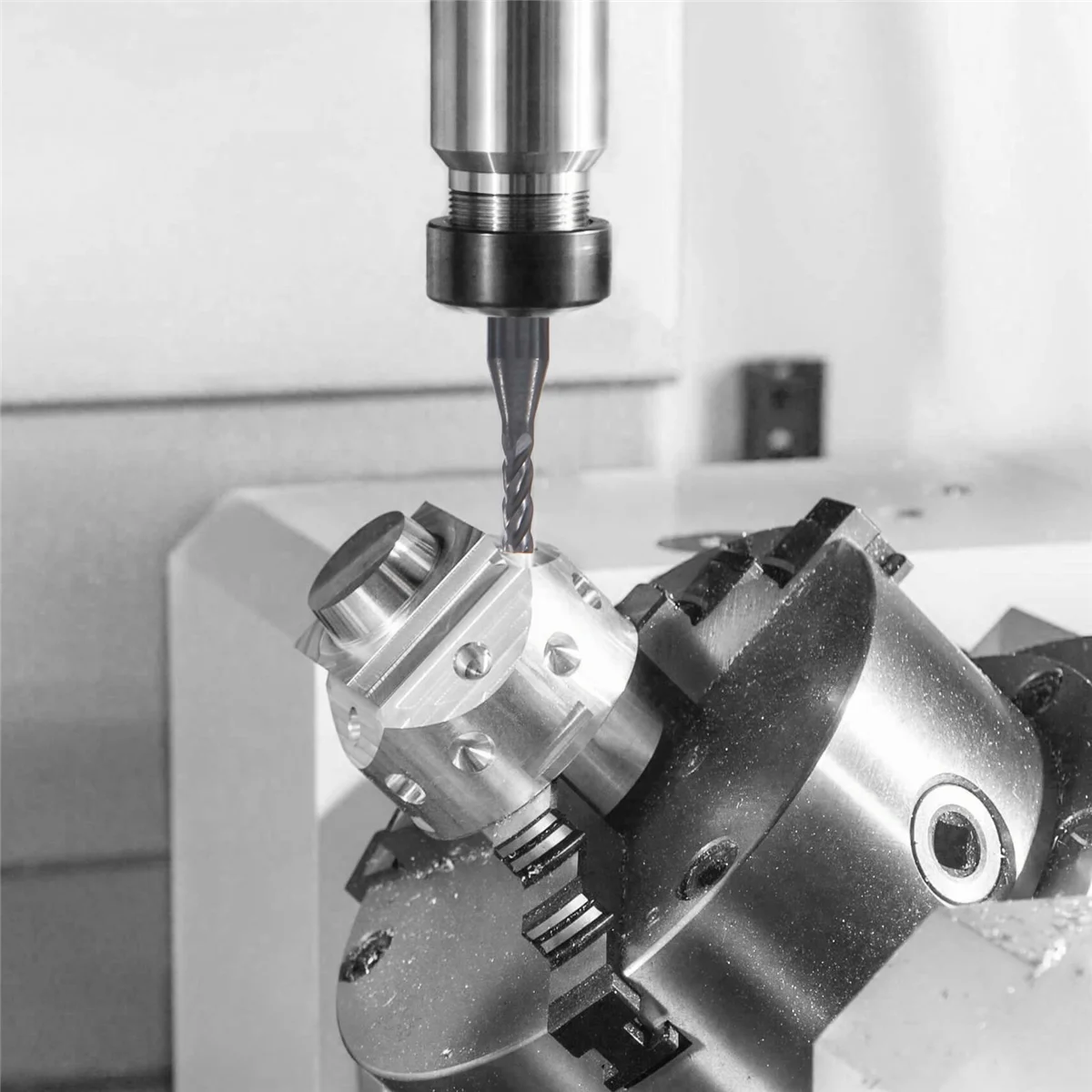 Juego de fresas de extremo de 4 flautas para acero, fresa cuadrada de carburo CNC, brocas de enrutador en espiral de diámetro (1 2 3 4 6 8mm), 6 uds.