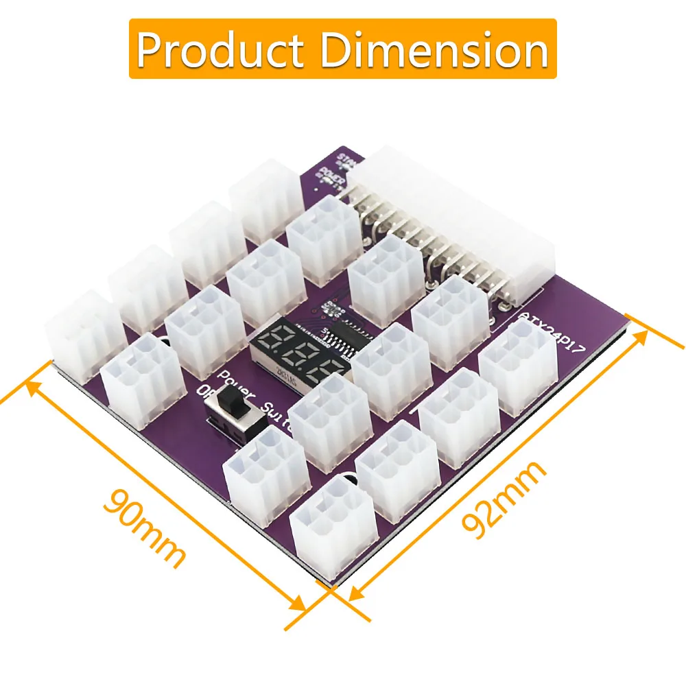 Upgrade Versie Atx Voeding Breakout Board Met 17 Pcs Atx 6Pin Power Connector Voor Eth/Btc Mijnbouw