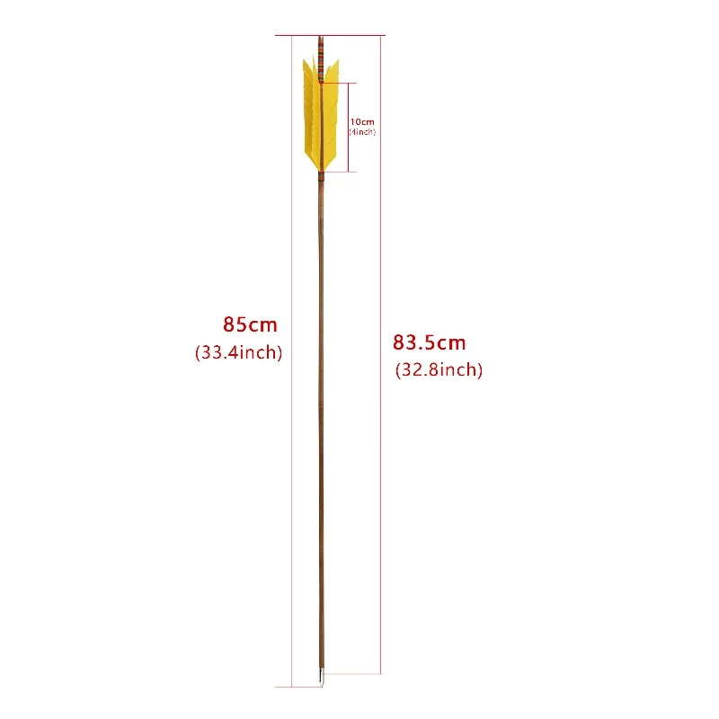 6/12pcs Bamboo Arrows OD8mm 6 Color Archery Slotted Nock 4