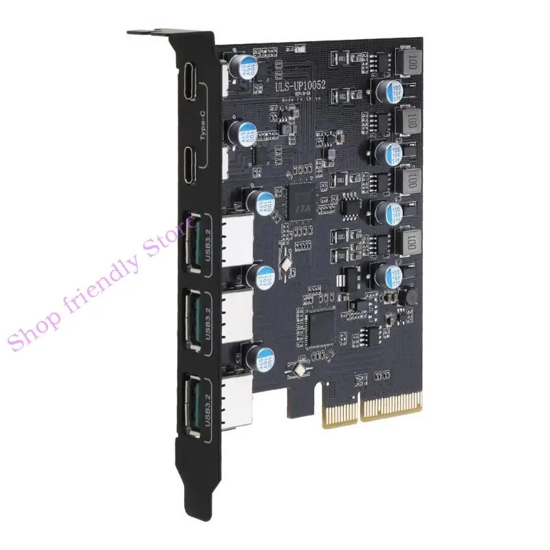 594A PCIE to USB 3.2 Gen 2 확장 카드 20GB 대역폭 5- 포트 (3X USB-A -2X 컨버터 PCIE Splitter 10/8