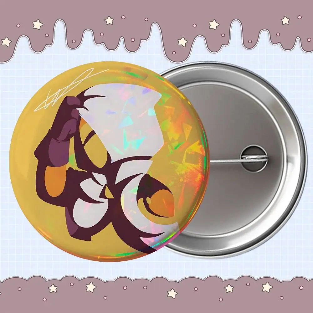 Grimwalker Hunter cool The Owl House Reflective Pin Tinplate Round Brooch Cartoon Cosplay Badges for Bag Hat Toys Gifts view 4