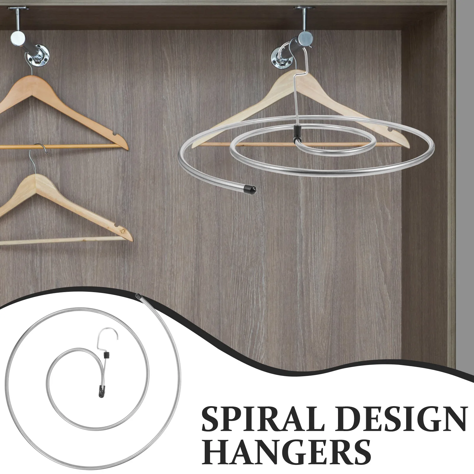 

2pcs Drying Rack Set Stainless Steel Spiral Laundry Balcony Clothes Hanger Blanket Sheet Towel Reusable Storage Stand