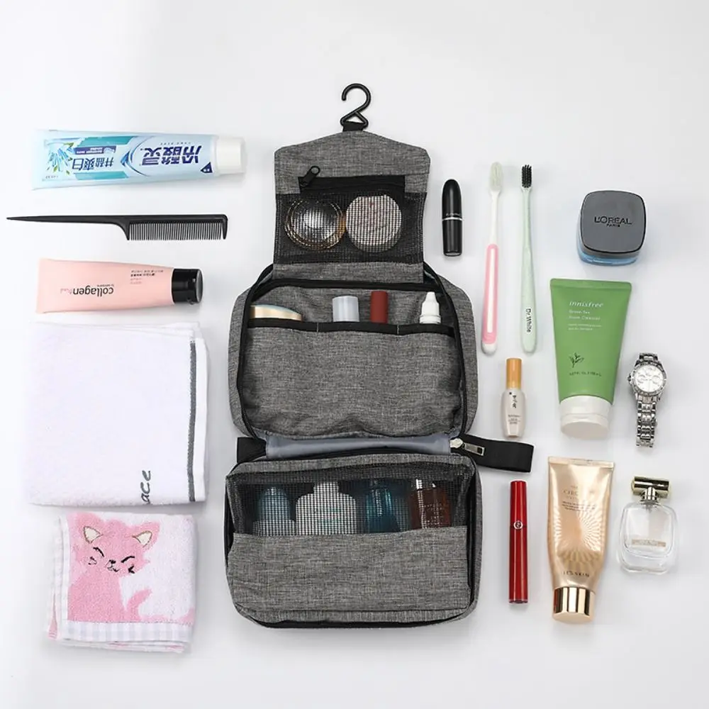 Hanging Men Women Toiletry Bag Portable Multiple Compartments Makeup Organizer Water Resistant Lightweight