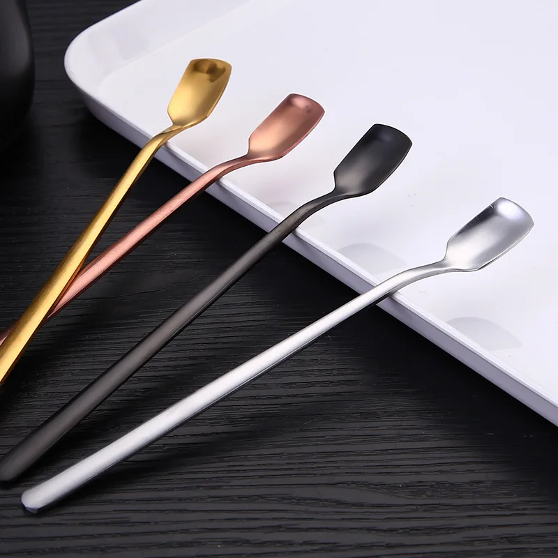 

Long Handled 304 Stainless Steel Coffee Spoon Ice Cream Dessert Tea Stirring Spoon For Picnic Kitchen Accessories Bar Tools