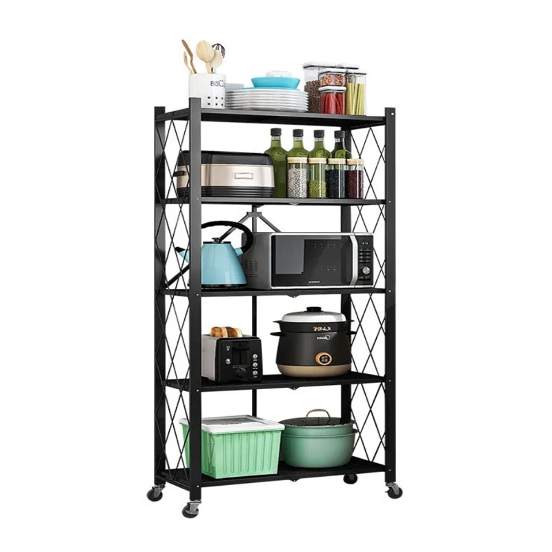 

3-слойные металлические складные полки для ванной комнаты, кухонный органайзер, штабелируемая стойка, сверхмощная металлическая складная полка для хранения