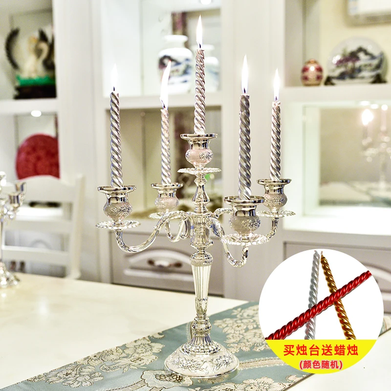 European candlesticks set up Nordic romantic candlelight dinner props Mediterranean Qixi birthday lovers 520 gifts