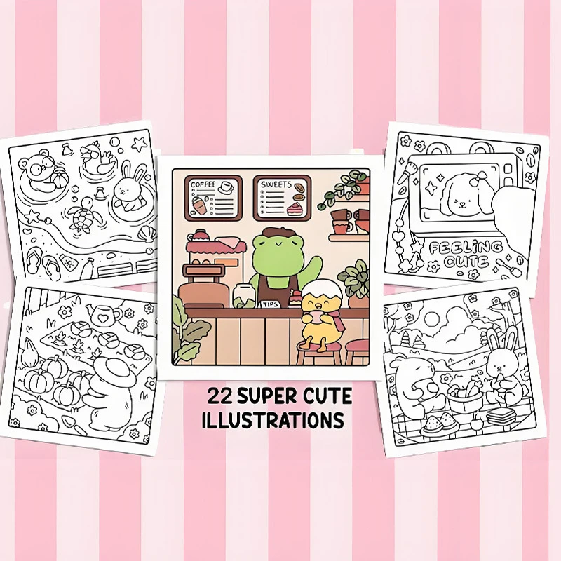 

My Fuzzy Buddies Coloring Book For Adults And Teens Cute Animal Life Stories Painting Book Art Crafts Painting Supplies