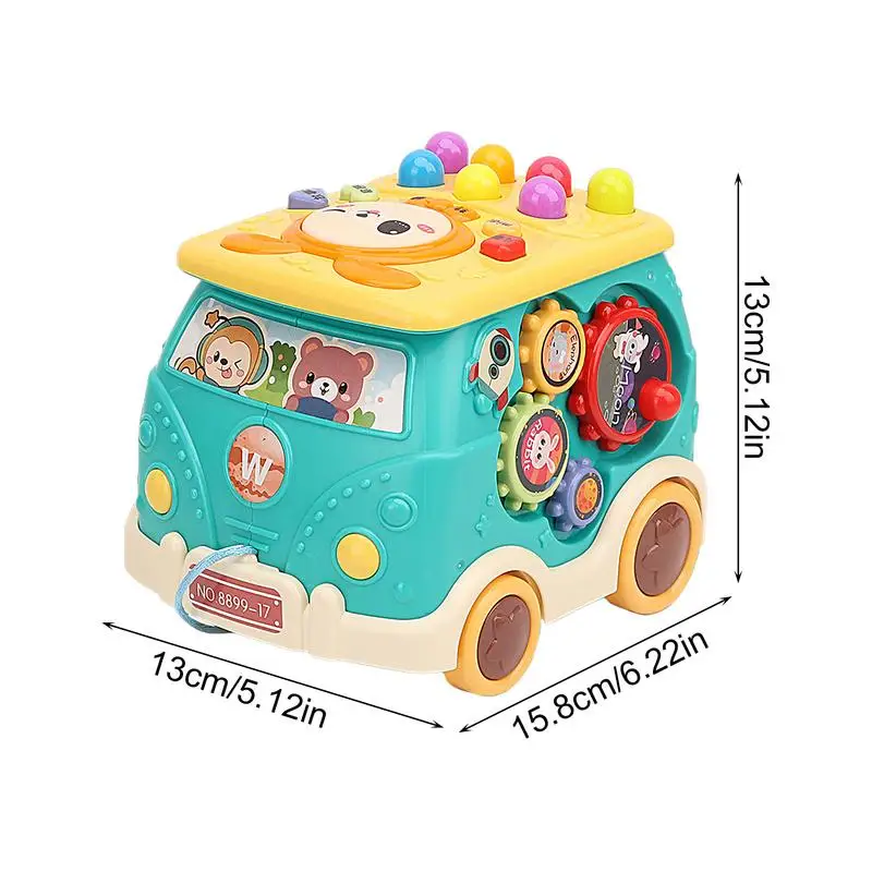 Toddler Bus Toys Bus Toy Board Game Cartoon Bus Educational Toys With Light & Music For Boys Girls Kid Over 1