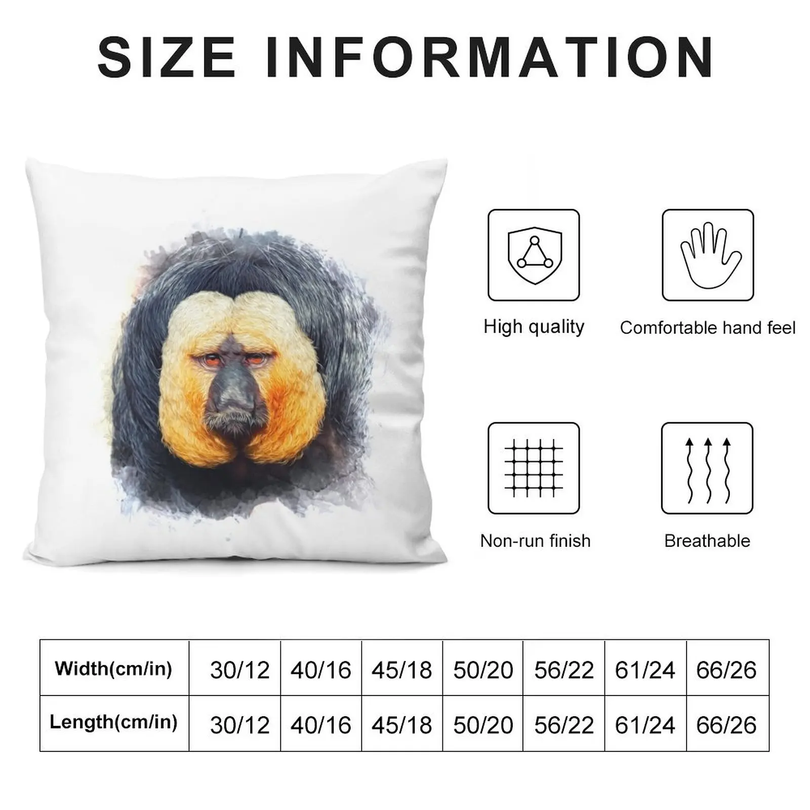 White-faced saki monkey Throw Pillow autumn decoration Sofa Pillow Cover Christmas Pillow Covers Sofas Covers