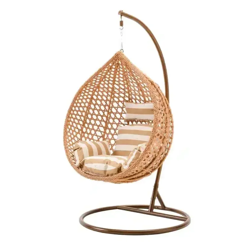 Rattan Metal Stand Patio Hanging Swing Egg Chair Double Seated Garden Outdoor Wicker Cocoon