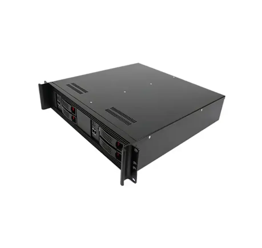 Custom 2U 4Bay Hot Swap Server Chassis with Double Mainboard System Server Case with IO Inte  ace