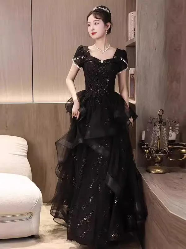 

Ele Bla Evening Gown Women's Ball High-end Luxury Little Bla Dr Host Vocal Art Exam Evening Dr 2025 New Model