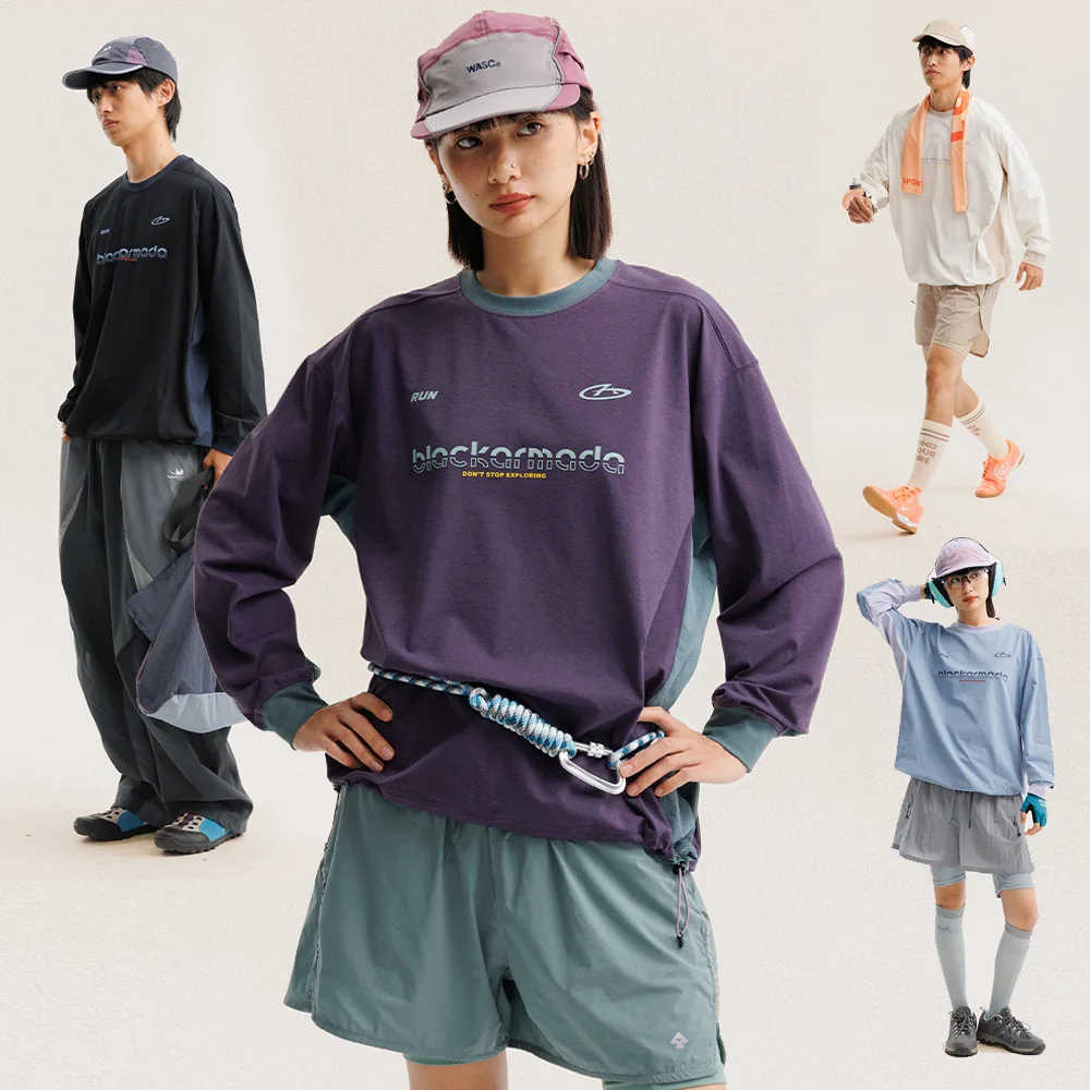 Men Women Quick Dry Long Sleeve T Shirt Loose Casual Sport Fitness Track Techwear Tops Cityboy Streetwear Outdoor Workout Tees