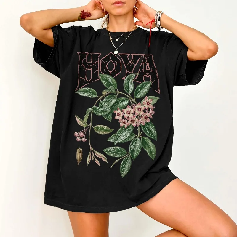 Camiseta con diseño de planta Hoya, camiseta con diseño de flor Hoya Carnosa, camiseta botánica, camiseta con diseño de planta variegada, camiseta con diseño de planta de interior, regalo para amantes de las plantas de interior